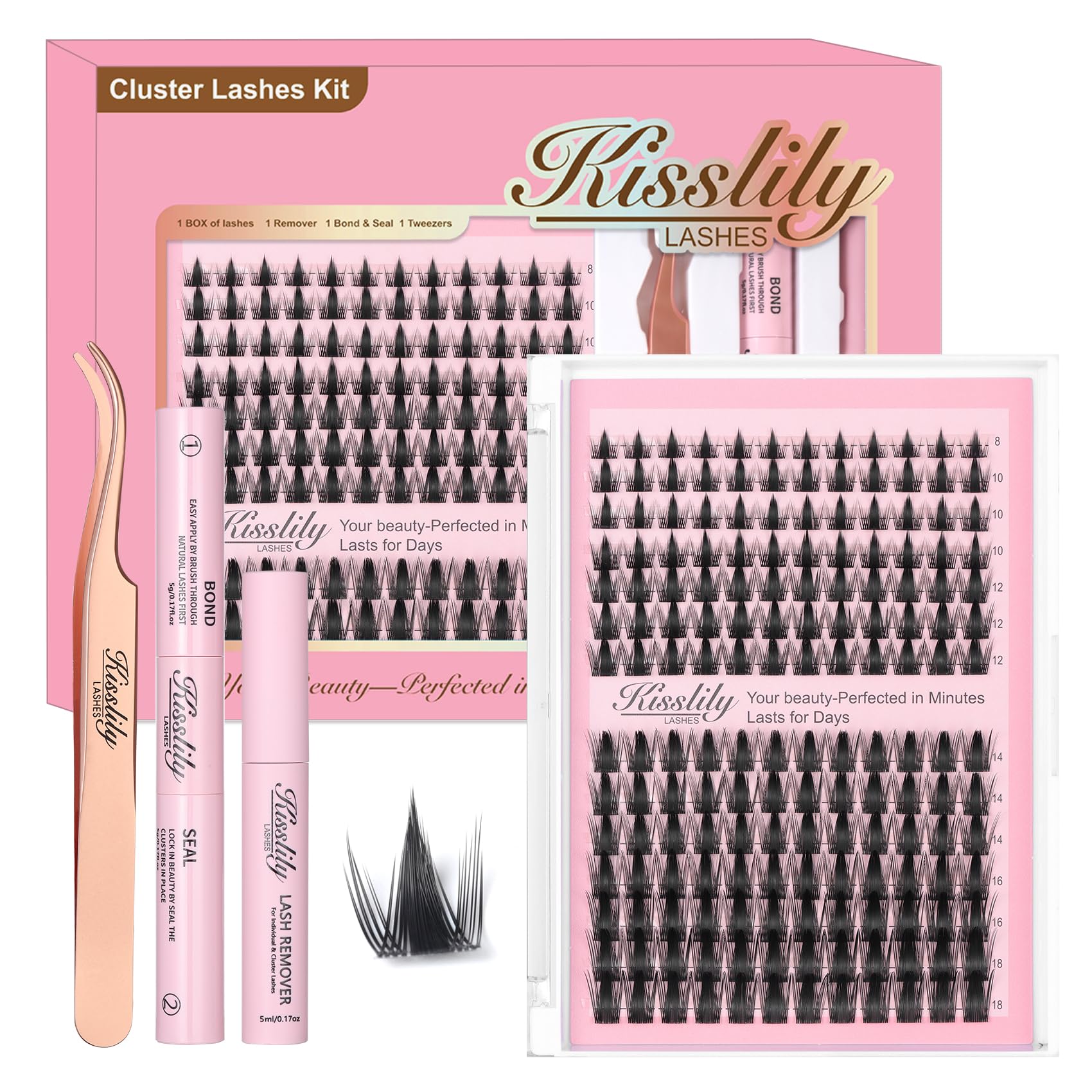 Kisslily Fairy Lash Clusters Kit packaging for cosplay prep and storage.