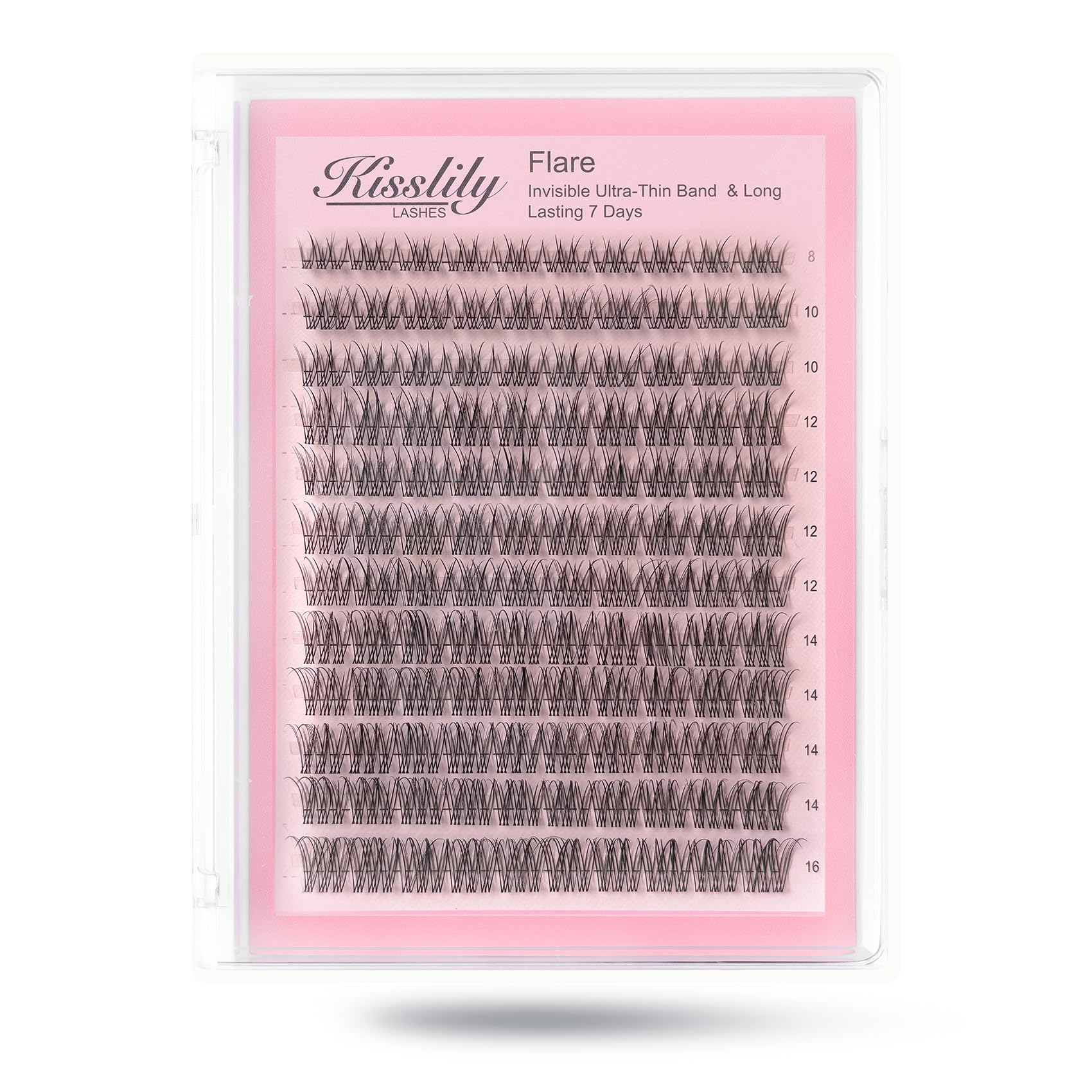 Kisslily Flare Lashes with invisible band for a seamless, natural look.