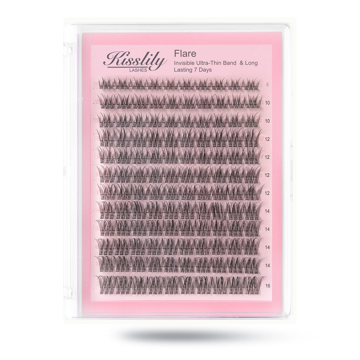 Kisslily Flare Lashes with invisible band for a seamless, natural look.