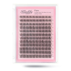 Kisslily Flare Lashes with invisible band for a seamless, natural look.