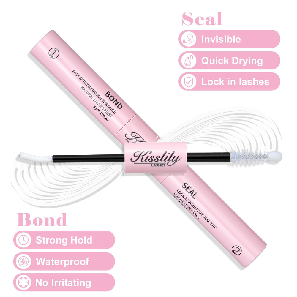 Kisslily Lash Cluster Glue brush shows smooth spiral application for easy use.