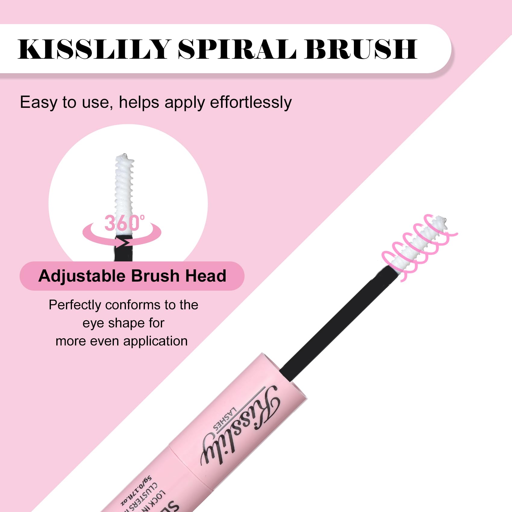 Kisslily Lash Cluster Glue on lashes shows strong hold for daily wear.