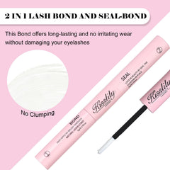 Kisslily Lash Cluster Glue seal demonstrates quick lock for secure clusters.