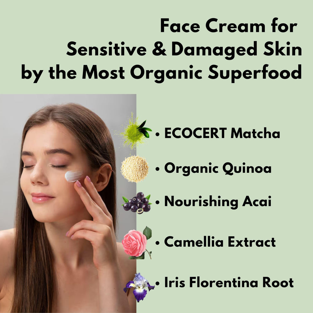 KITAO face cream texture swirl demonstrates quick absorption and non-greasy finish.