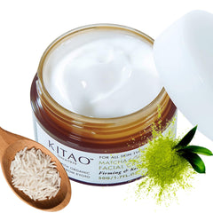 KITAO Organic Face Cream bottle shows premium packaging for a lightweight, hydrating night cream.