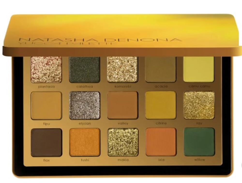 Kits Natasha Denona Yucca Palette foiled shades for vibrant daytime looks and statement sparkle.
