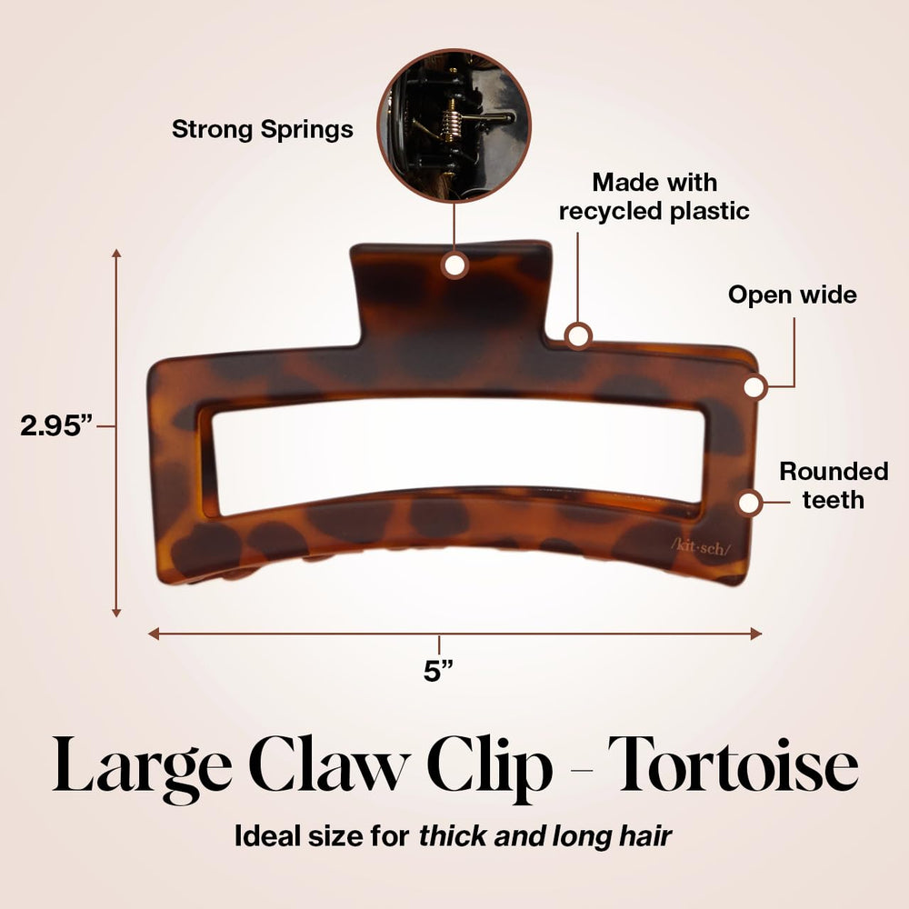 Kitsch large clip in use holds thick hair securely during daily activities