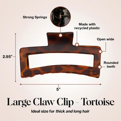 Kitsch large clip in use holds thick hair securely during daily activities