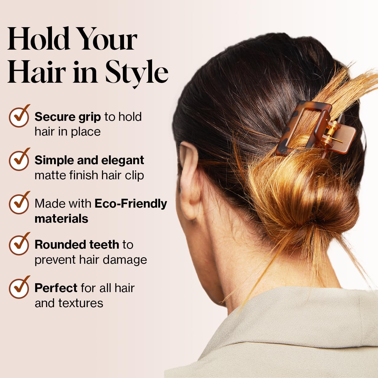 Kitsch matte finish clip close-up highlights texture and modern vibe