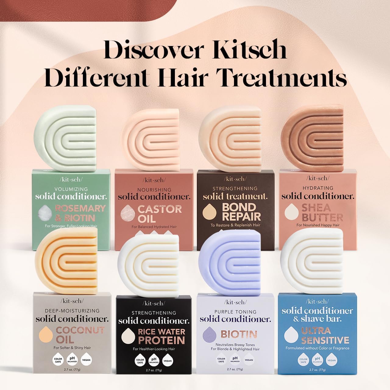 Kitsch Castor Oil Conditioner Bar travel-friendly size for on-the-go care.