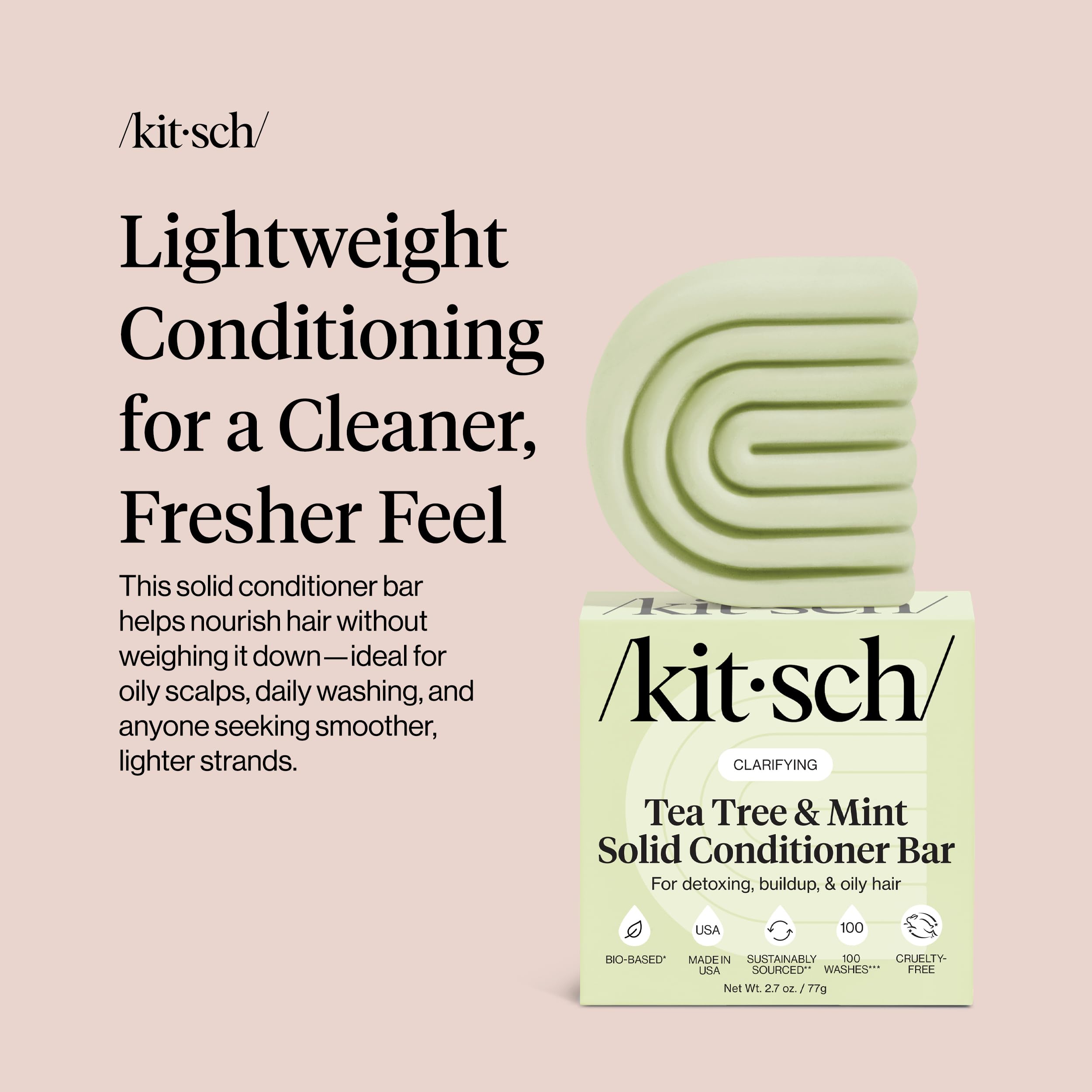 Kitsch conditioner bar compact size ideal for gym bags and trips.
