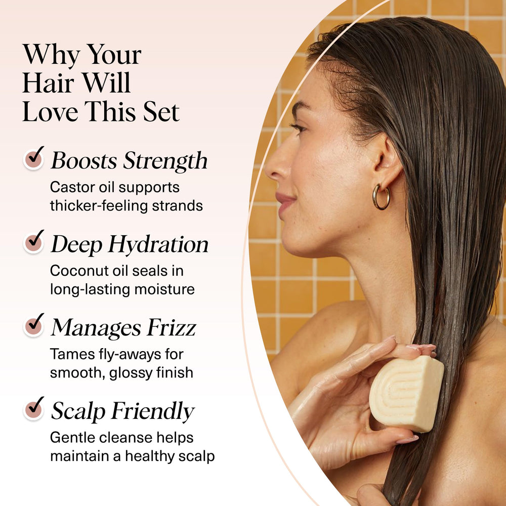 Kitsch Coconut Oil Conditioner Bar packshot emphasizing deep moisture and shine for dry hair.