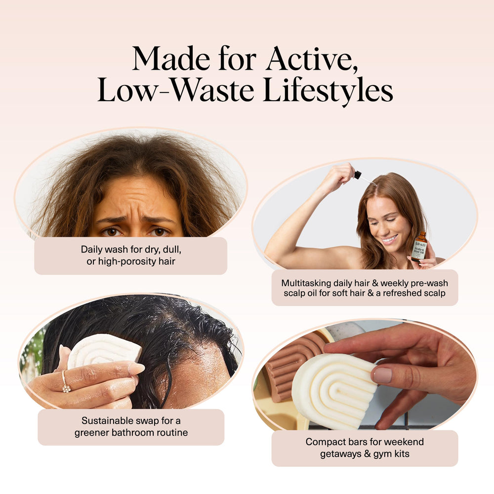 Kitsch conditioner bar on damp hair for added manageability.