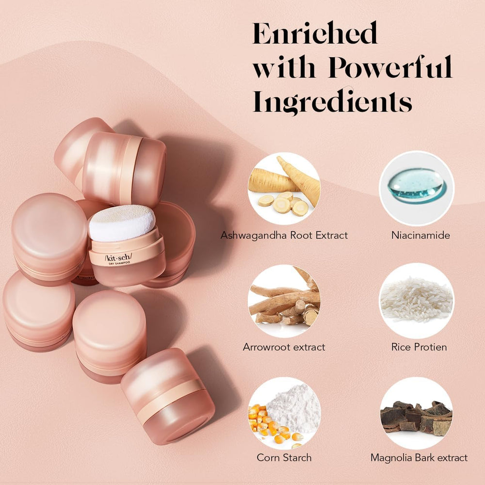 Kitsch dry shampoo no white cast finish blends seamlessly.