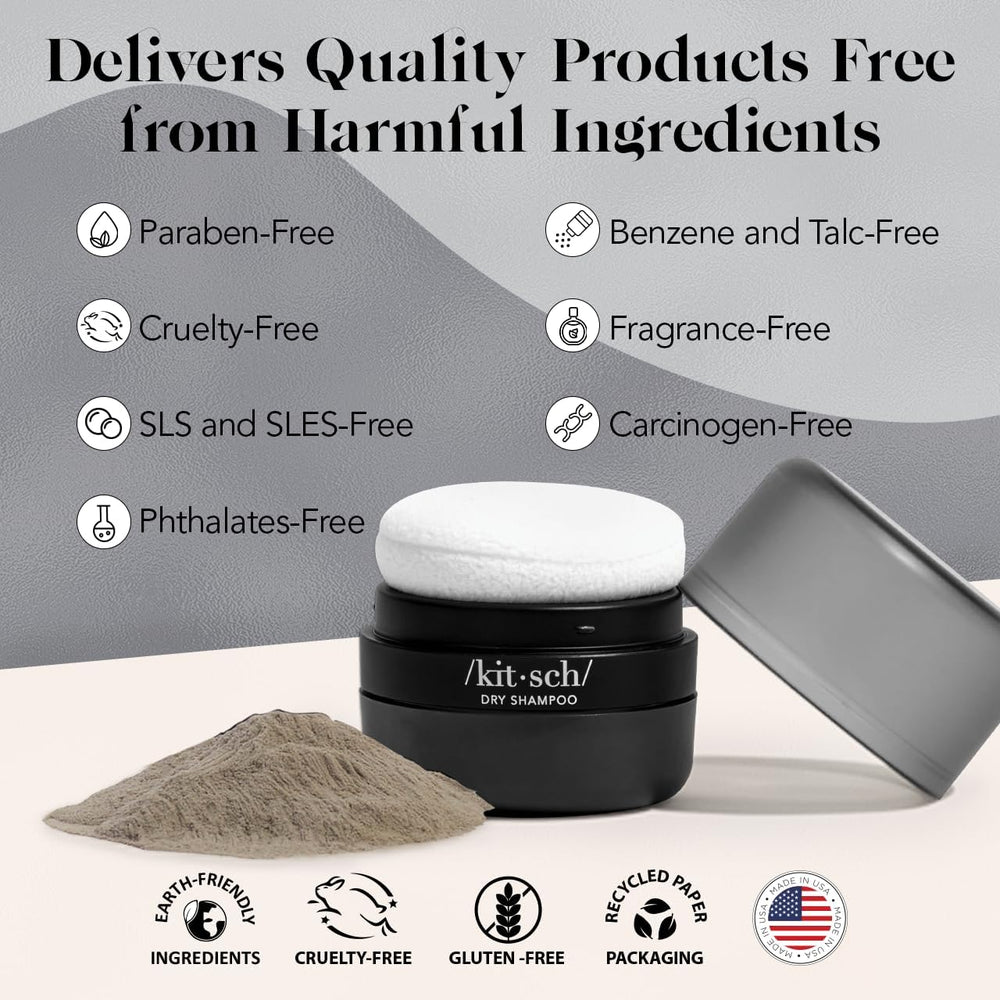 Kitsch travel size dry shampoo powder in compact 8g for on the go
