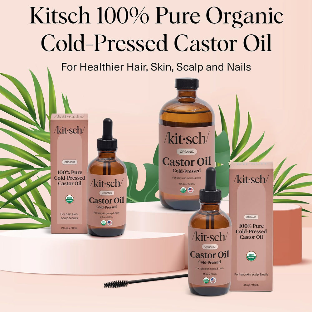 Kitsch Organic Castor Oil for lashes brow enhancement and conditioning.