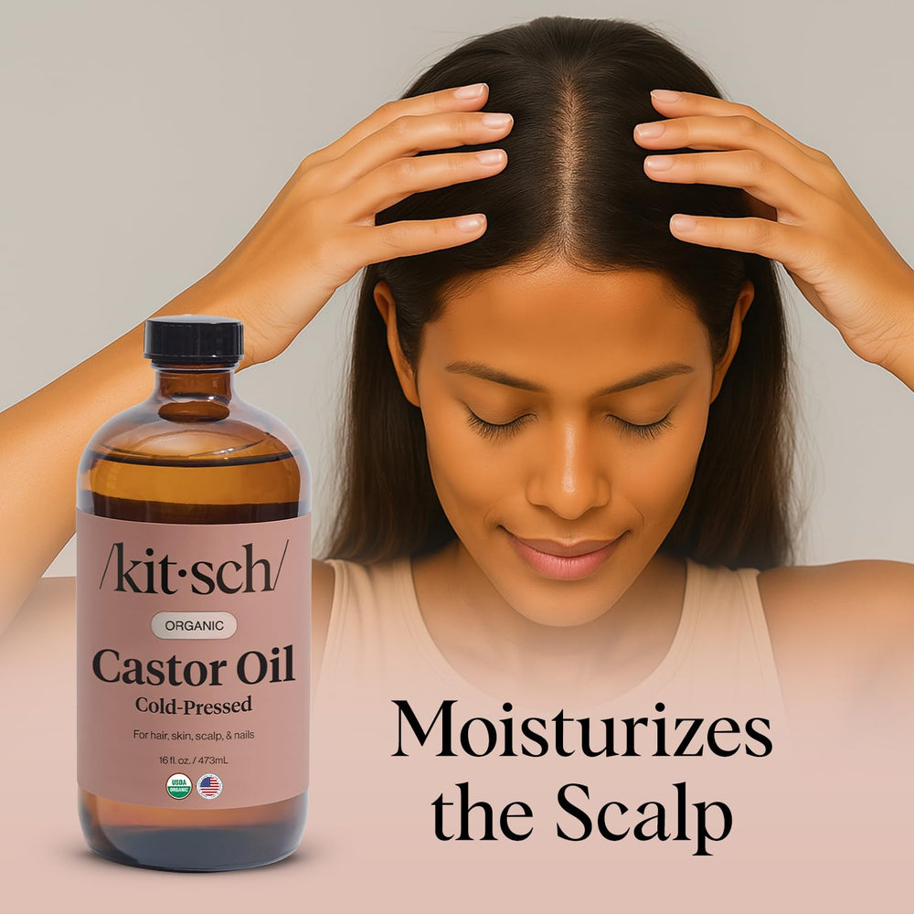 Kitsch Organic Castor Oil skin hydration and cuticle softening.