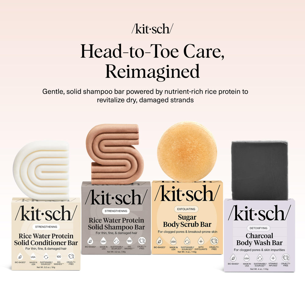 Kitsch rice water conditioner bar ready to smooth and reduce breakage.