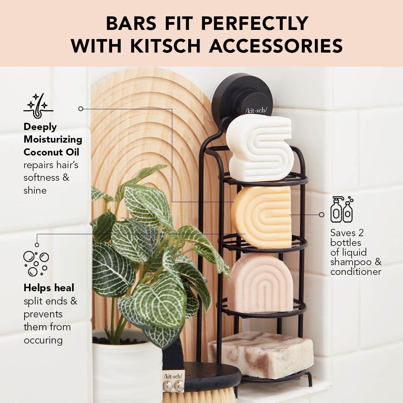 Kitsch Tea Tree Shampoo Bar packaging emphasizes compact eco friendly design