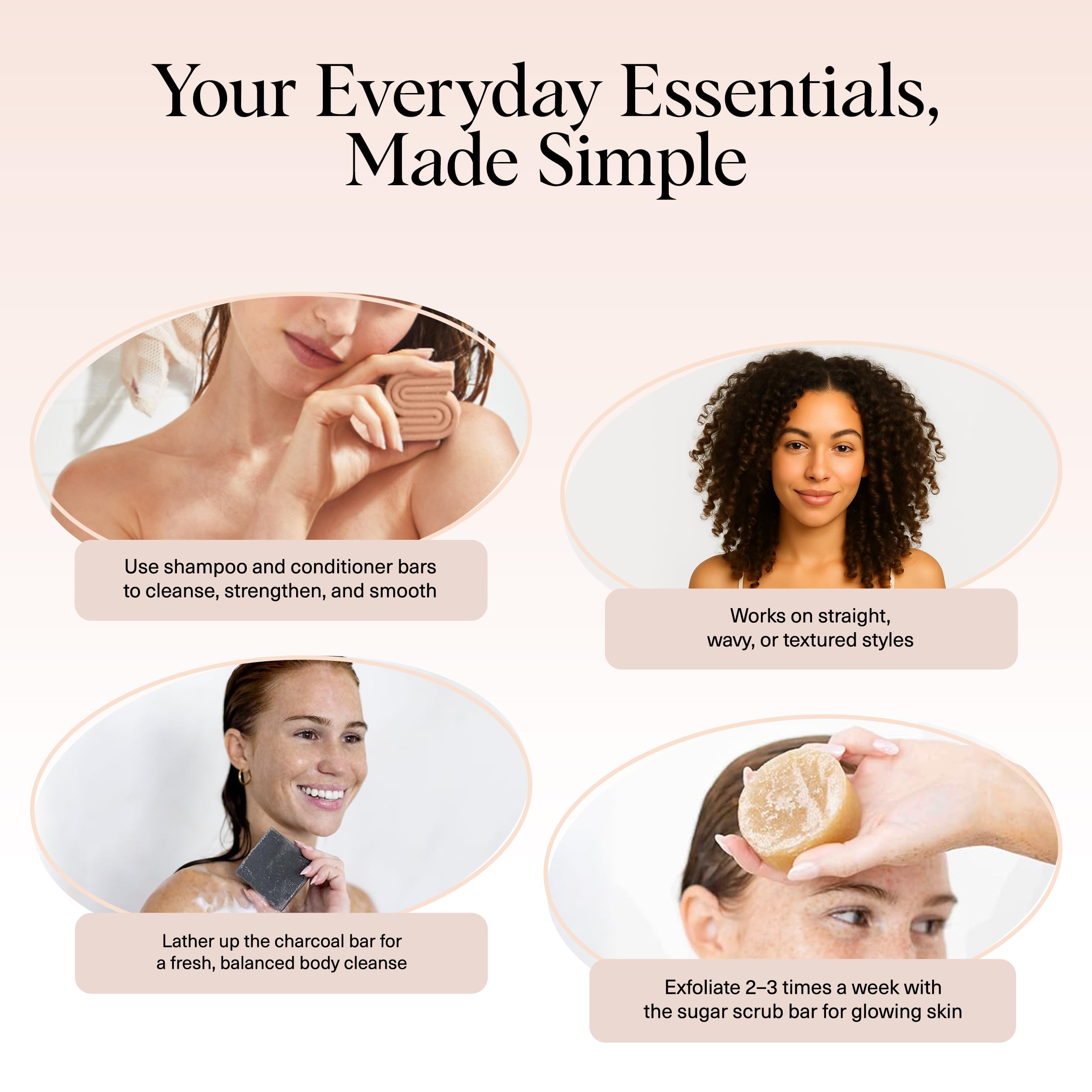 Kitsch travel-friendly solid bars shown for on-the-go cleansing.
