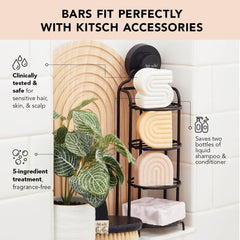 Kitsch Ultra Sensitive 2-in-1 bar hands with bar shows gentle cleansing for delicate scalps