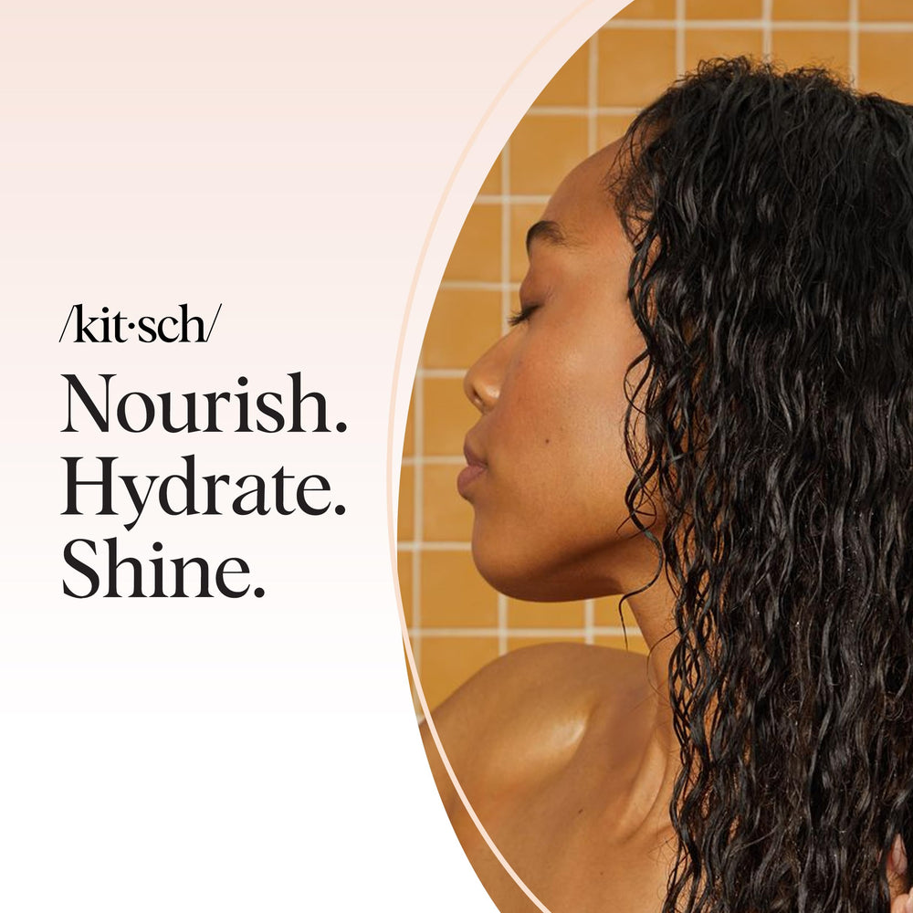 Kitsch USA-made label closeup communicates ethical sourcing and clean beauty promise.