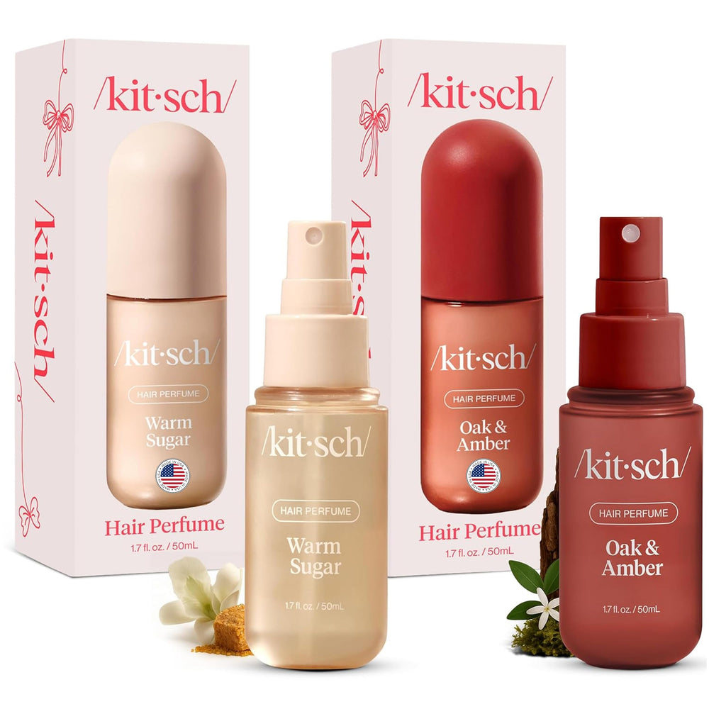 Kitsch Hair Perfume Warm Sugar bottle pour delivers uplifting aroma for daily refresh