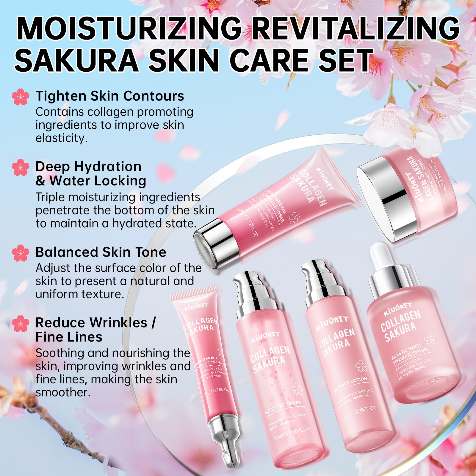 KIUORET Sakura Toner bottle for refreshing hydration and balance