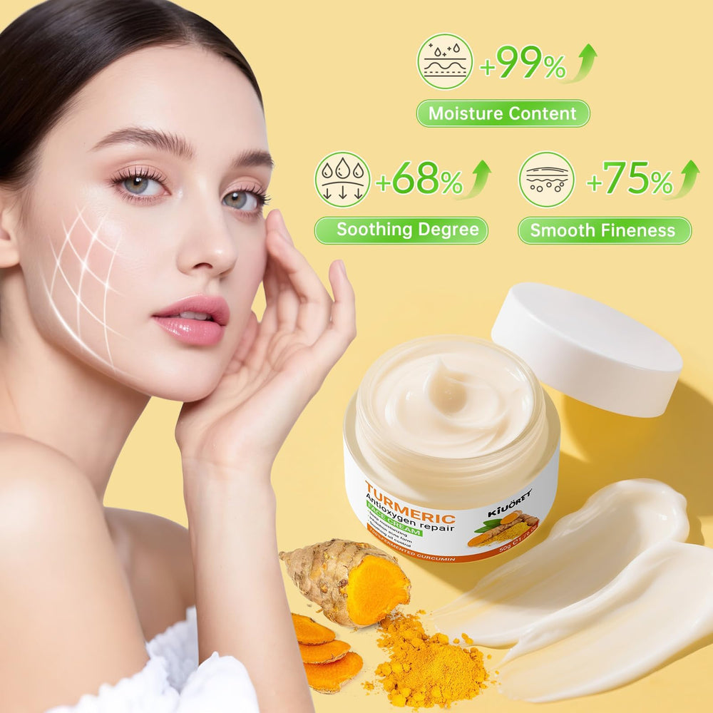 KIUORET Turmeric Cream image offering overnight nourishment for calmer skin