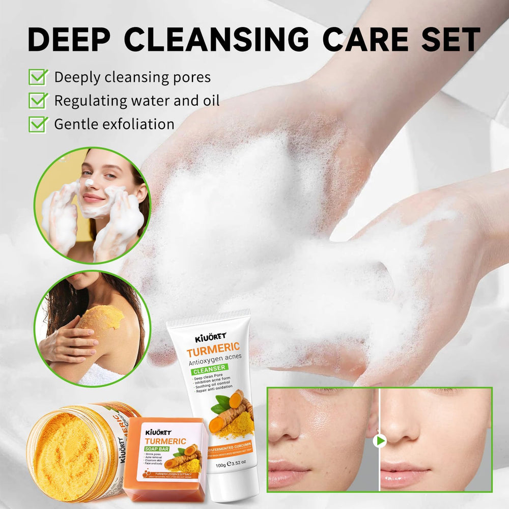 KIUORET Turmeric Scrub image demonstrating gentle exfoliation for radiant texture