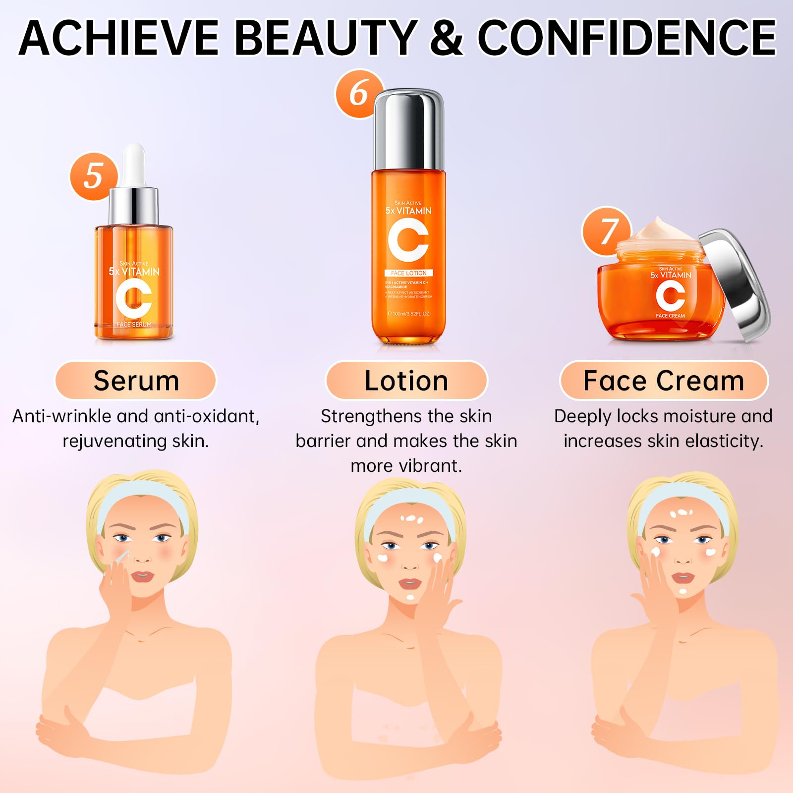 KIUORET Vitamin C Sheet Masks offer quick rehydration and nutrient boost.