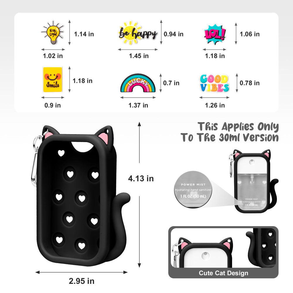 Kivzex cat-design silicone case featuring charm holes for customization.