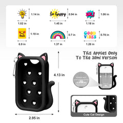 Kivzex cat-design silicone case featuring charm holes for customization.