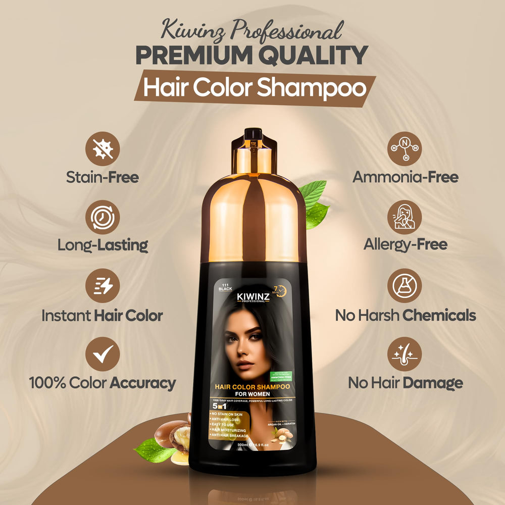 Kiwinz Professional Hair Color Shampoo application massage shows even color distribution.