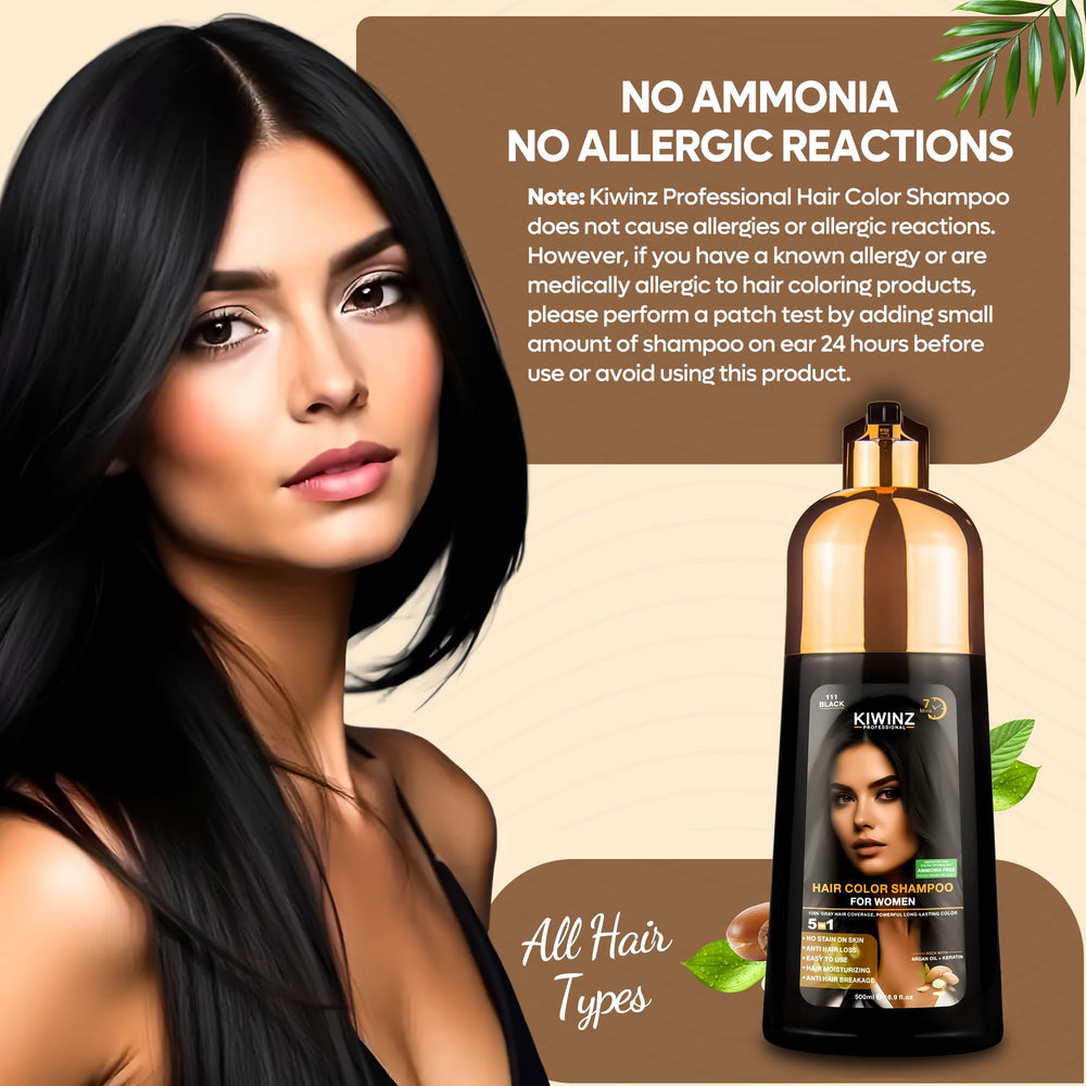 Kiwinz Professional Natural ingredients argan oil nourish hair while coloring.