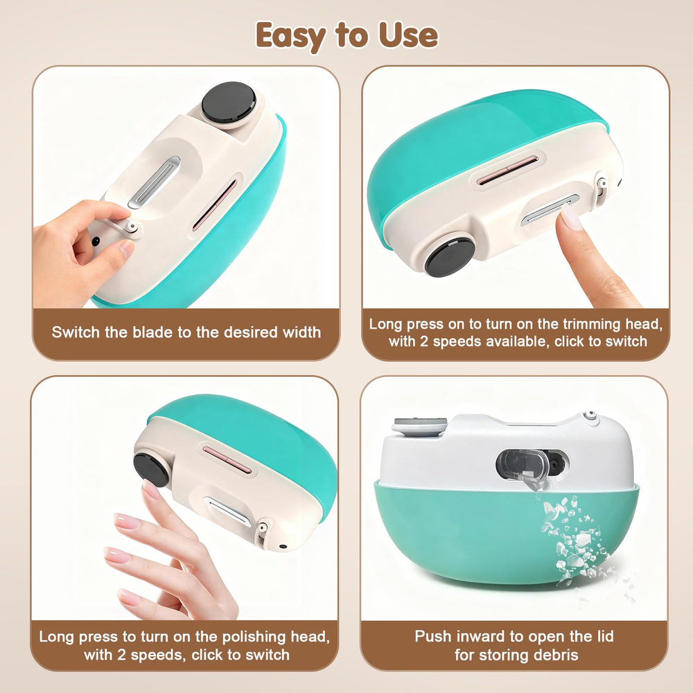 Kiwtreby Electric Nail Clipper's LED light aids precise trimming in dim settings