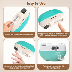 Kiwtreby electric nail clipper silent motor for comfortable daily care