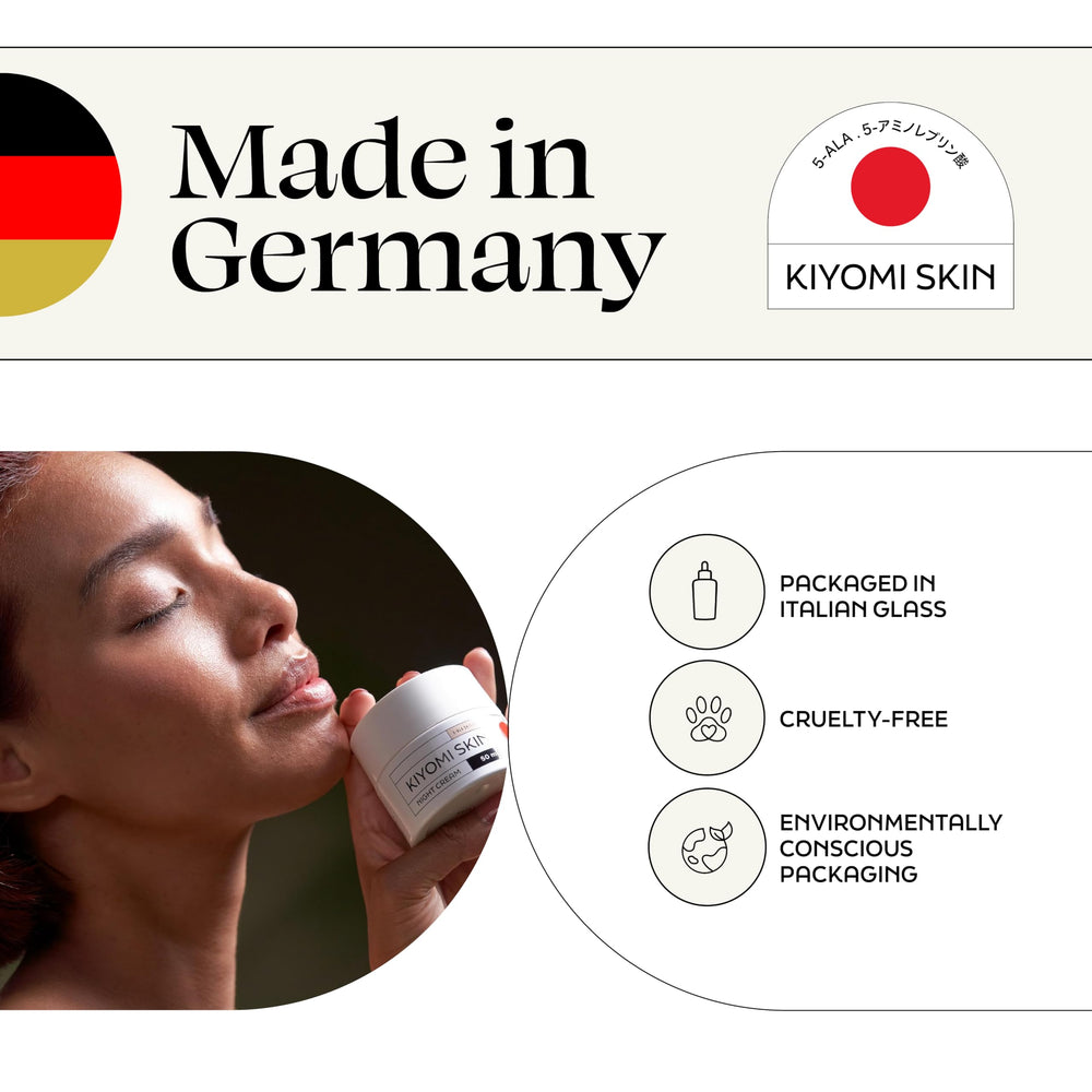 Kiyomi Skin Night Cream eco-friendly packaging highlights sustainable design.