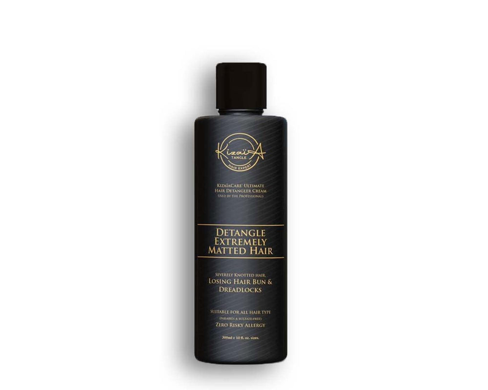 KizaiaCare Ultimate Detangler bottle pour for smooth, painless detangling.