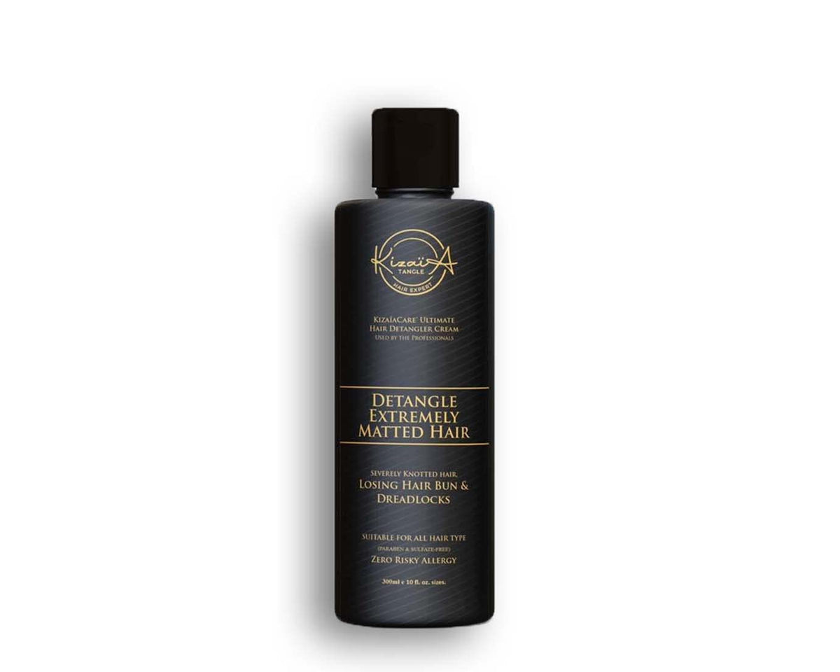 KizaiaCare Ultimate Detangler bottle pour for smooth, painless detangling.