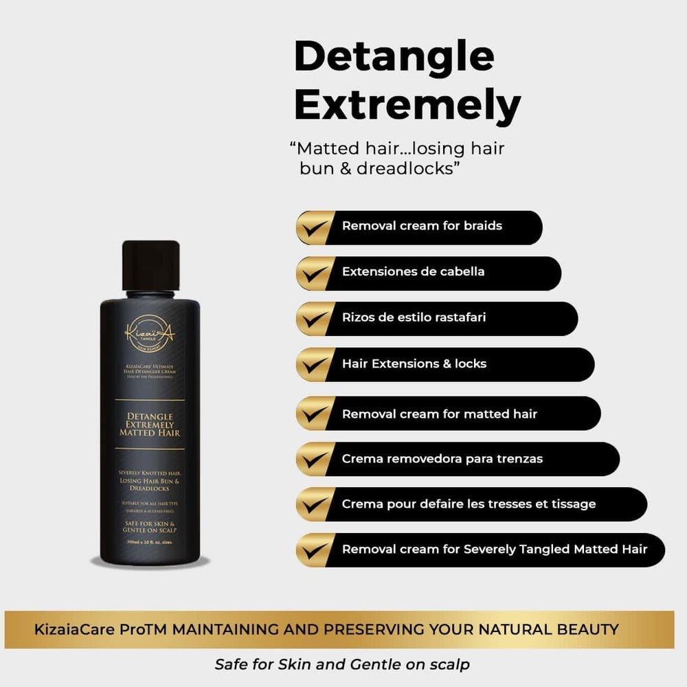 KizaiaCare detangler cream dispense shows easy application for knot-prone hair.
