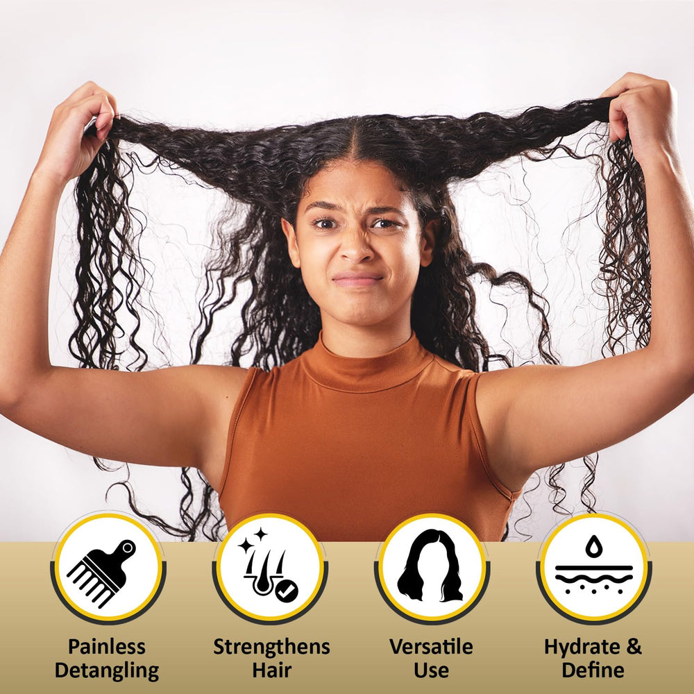 KizaiaCare detangler enhances hair shine after use.
