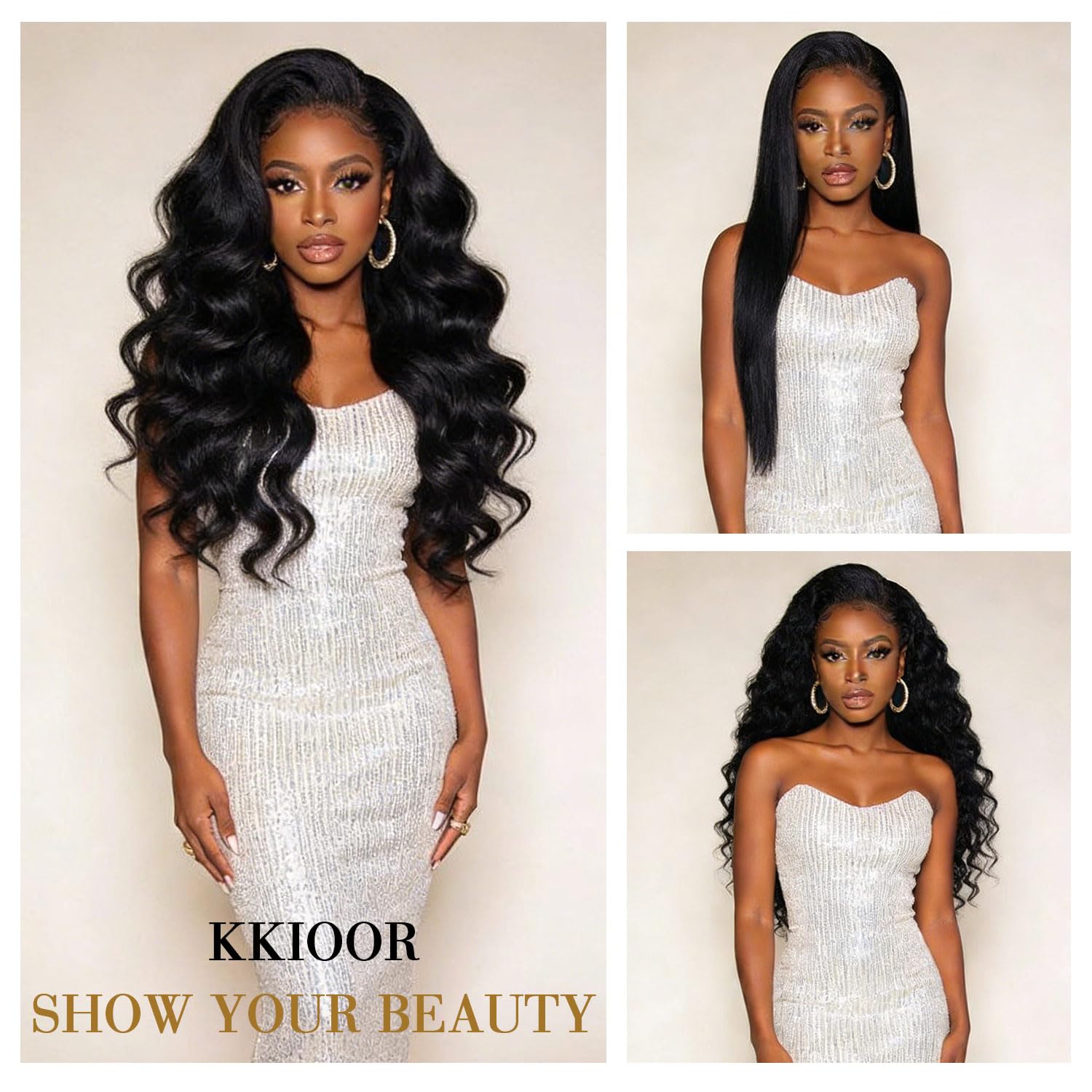 Kkioor 24in wig pre-plucked for easy parting and styling.