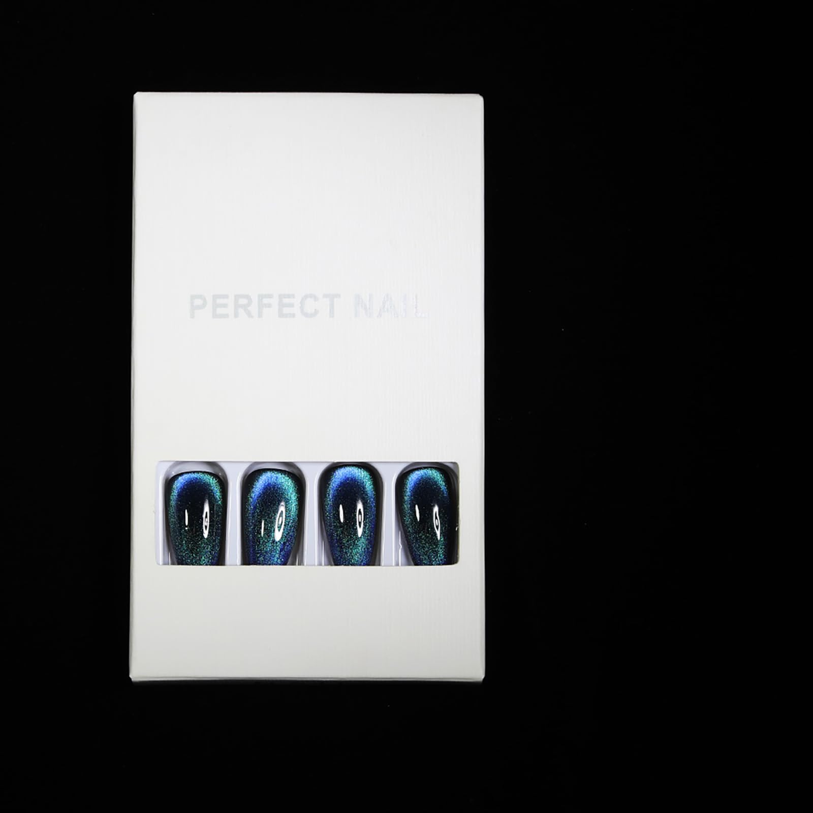 KKUUOO Deep Space Blue nails with jelly glue for reuse.