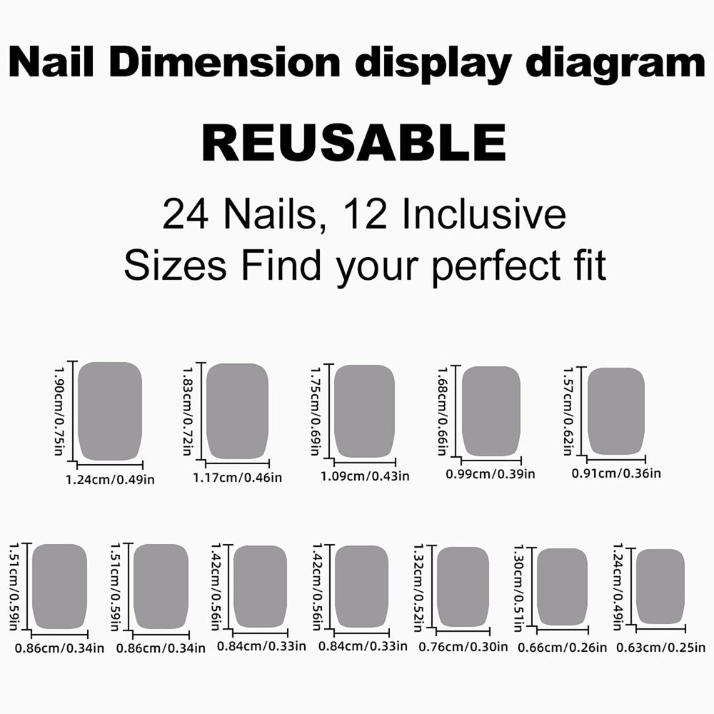 KKUUOO Glossy finish nails provide a polished look with easy removal.