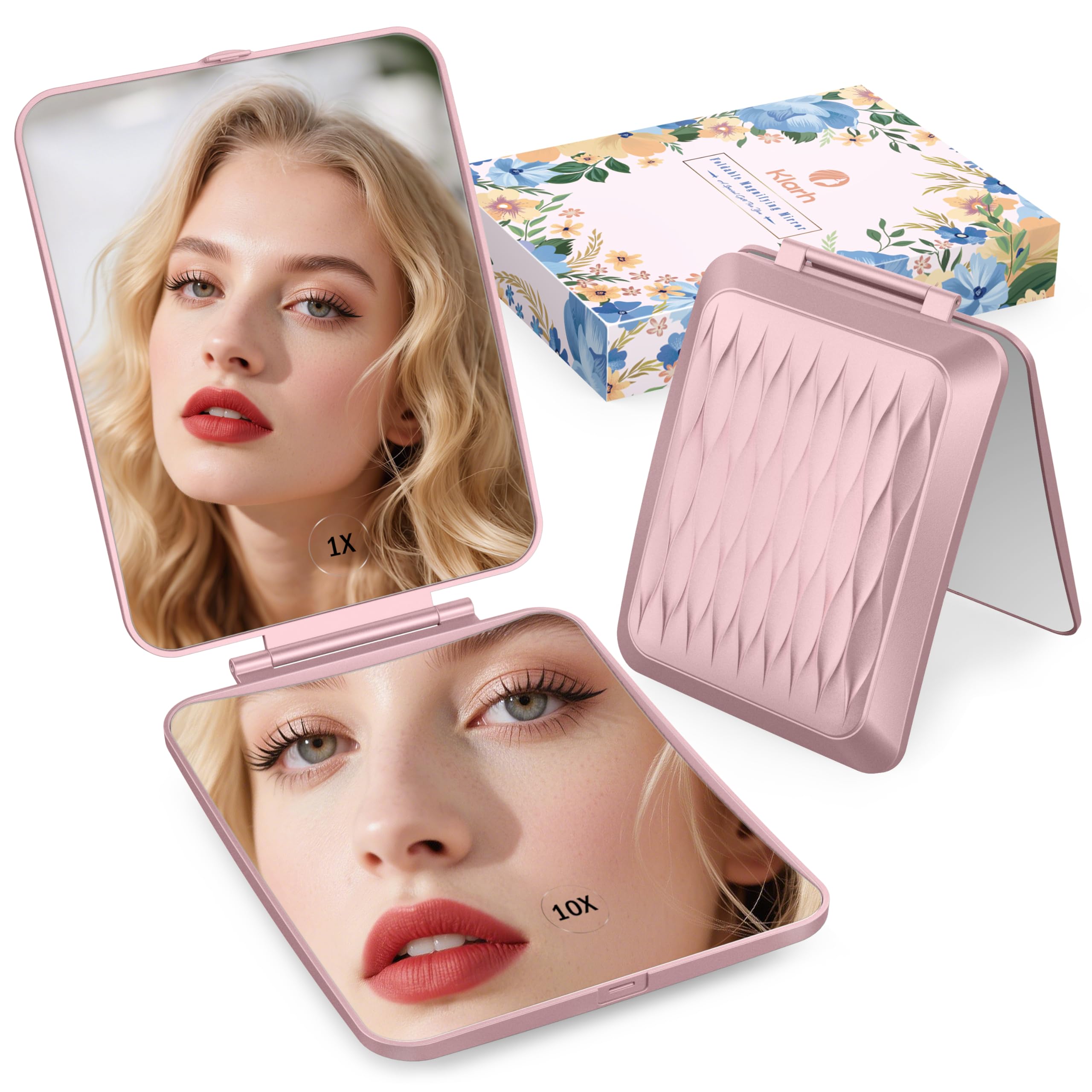 Klarh travel mirror 10x close-up for precise makeup on the go