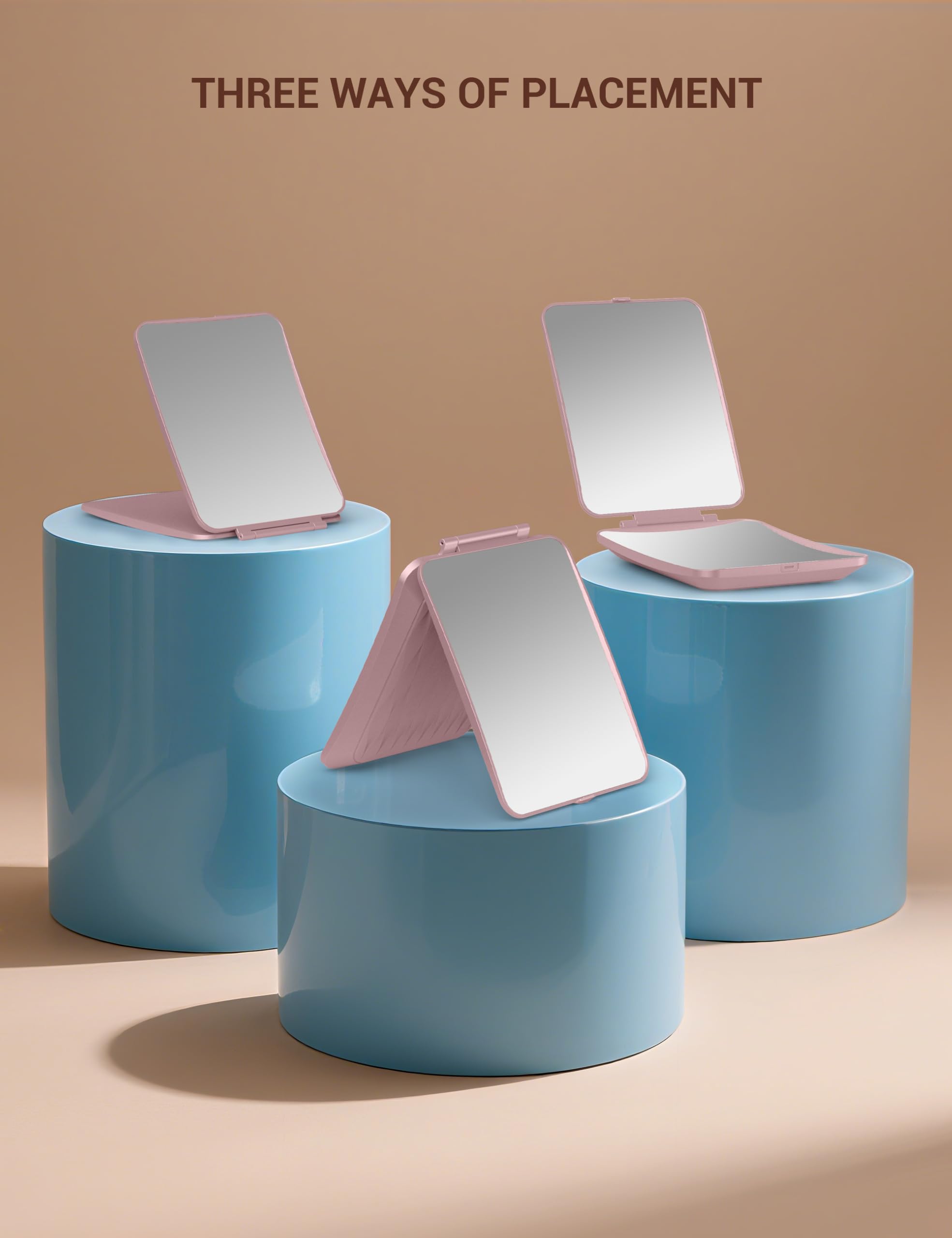Klarh travel mirror folding design for easy packing and touch-ups