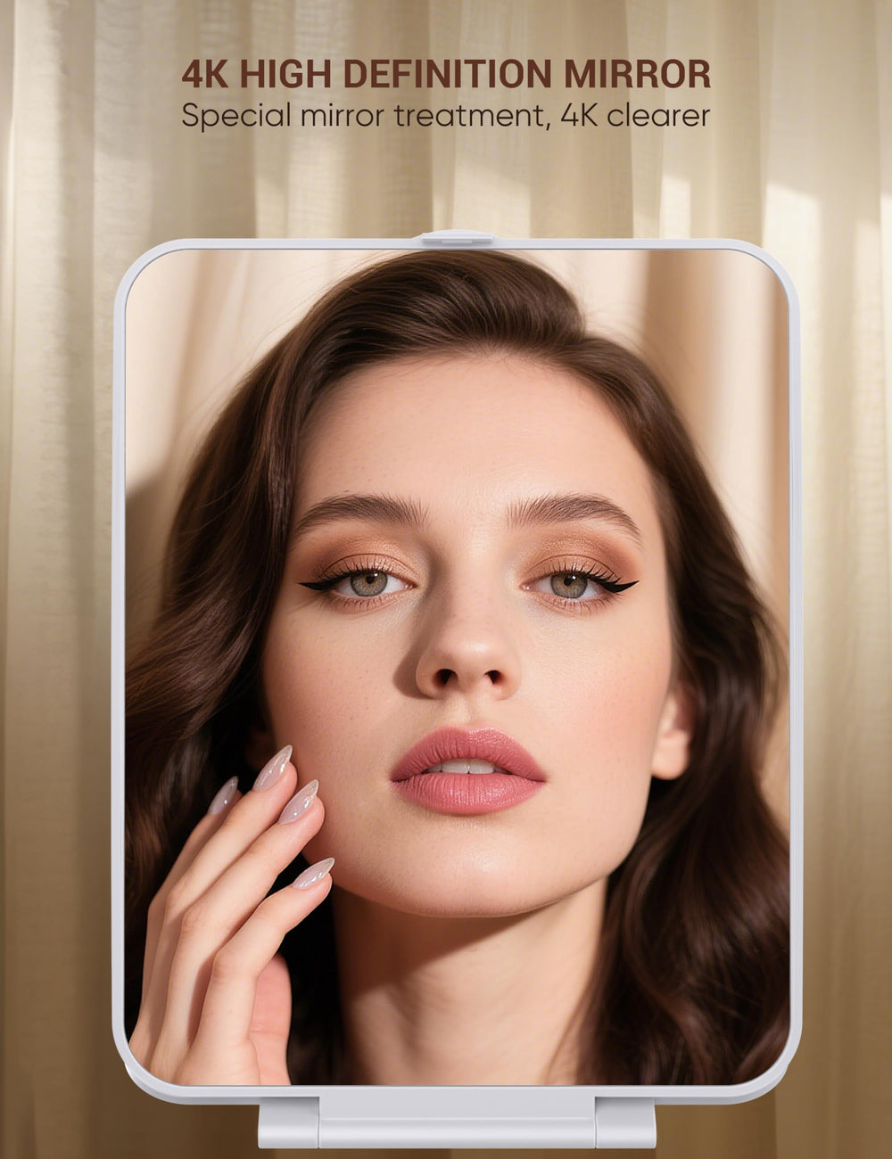 Klarh folding vanity mirror portable for touch-ups anywhere
