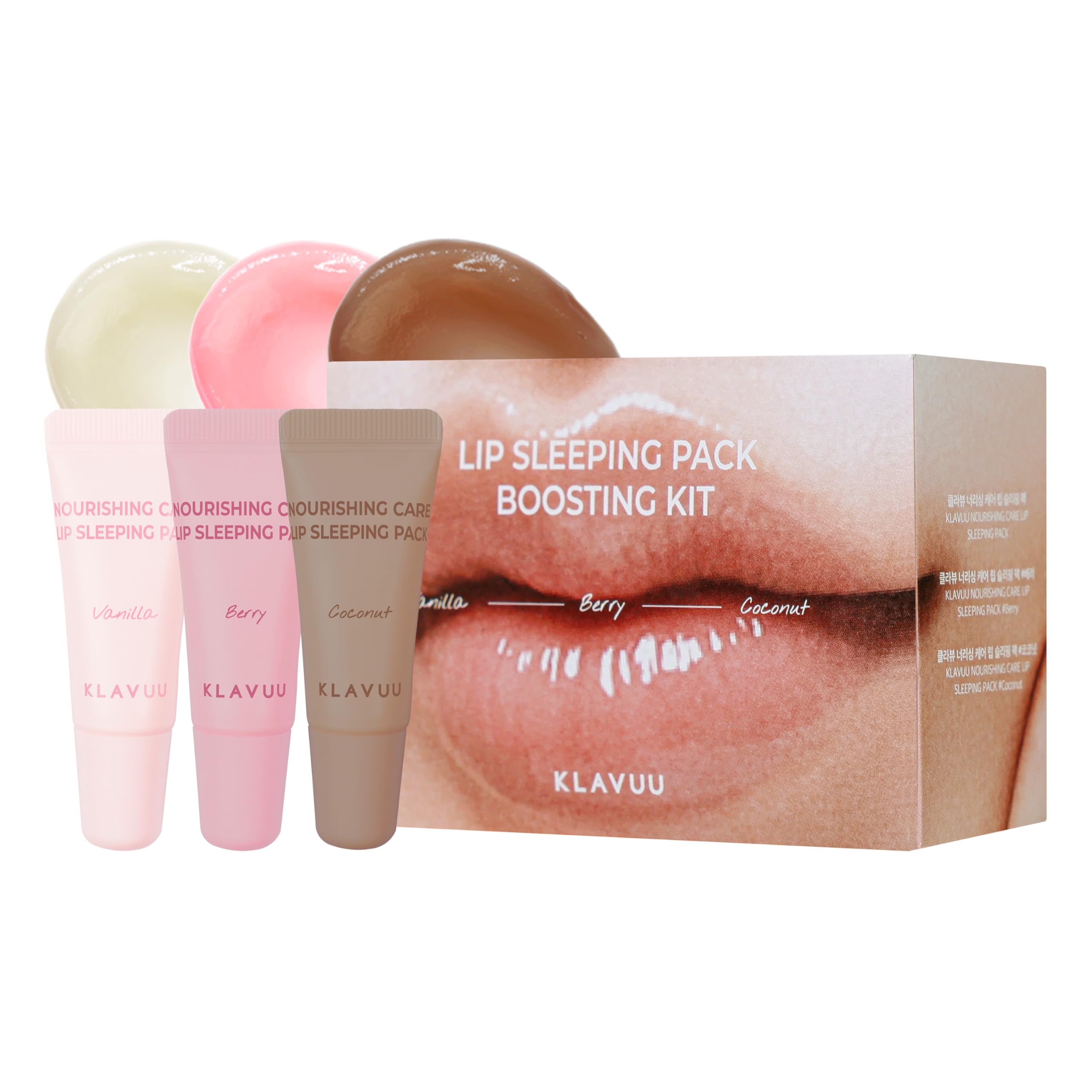 Klavuu Lip Mask Overnight Pack hydrates deeply for soft lips by morning.
