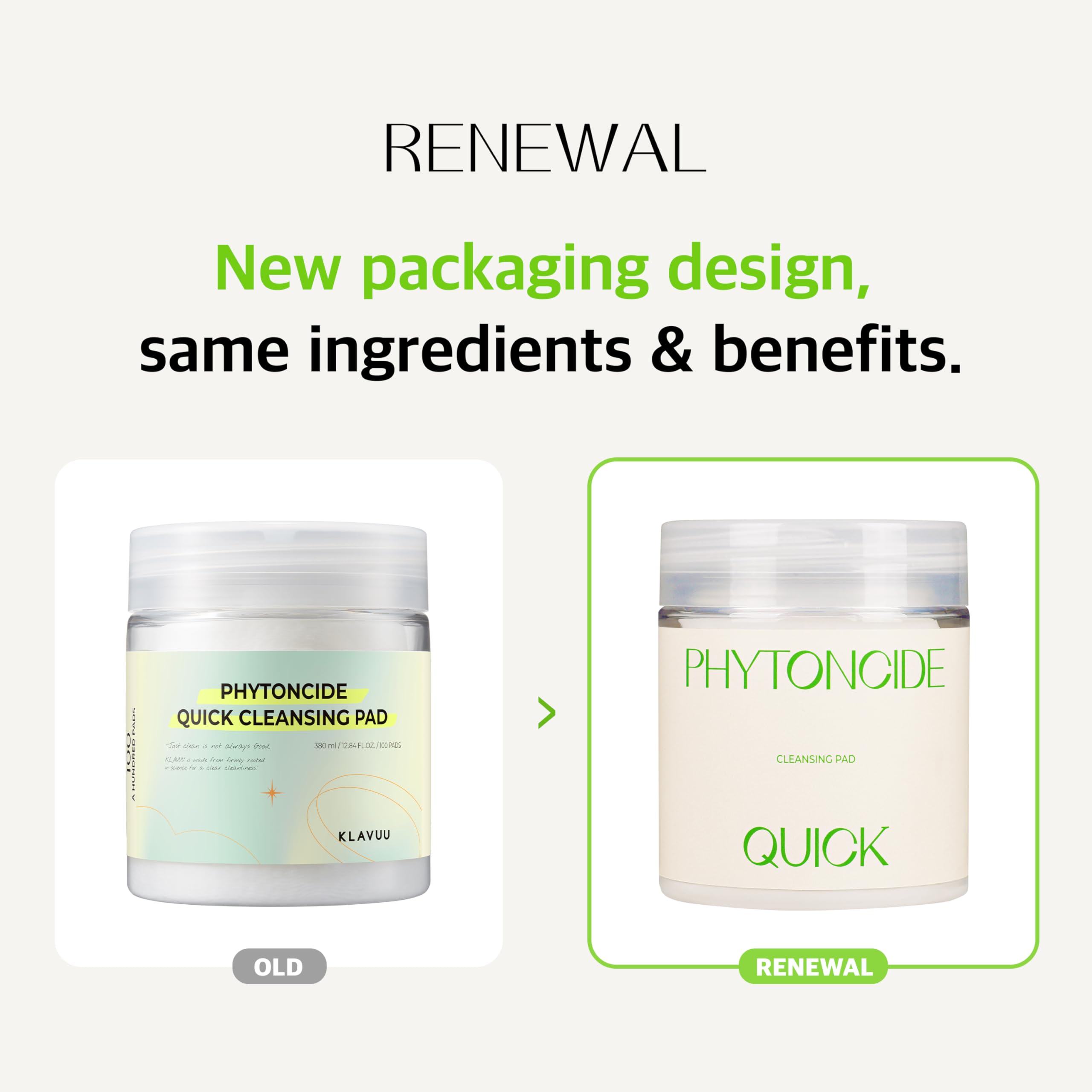 KLAVUU Phytoncide Quick Cleansing Pad hypoallergenic formula on skin for sensitive-care routines